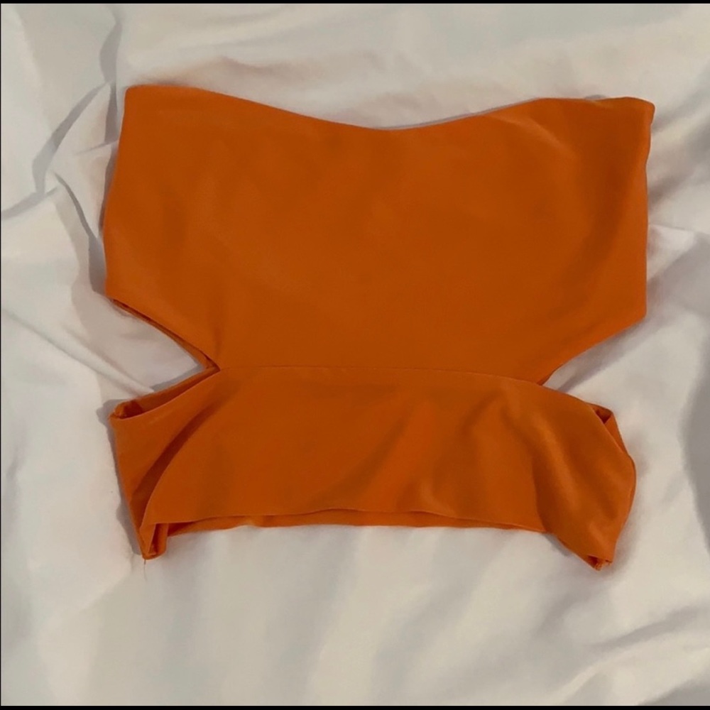 Orange pretty little thing tube top